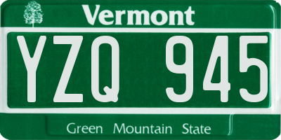 VT license plate YZQ945