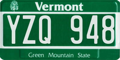 VT license plate YZQ948