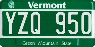 VT license plate YZQ950