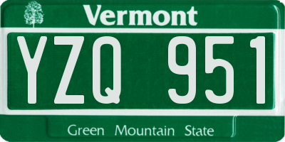 VT license plate YZQ951
