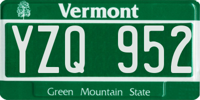 VT license plate YZQ952