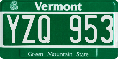VT license plate YZQ953