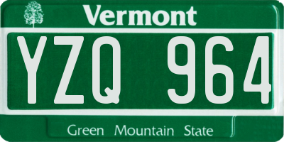 VT license plate YZQ964