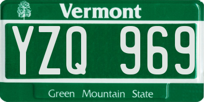 VT license plate YZQ969