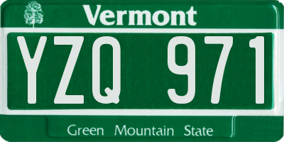 VT license plate YZQ971
