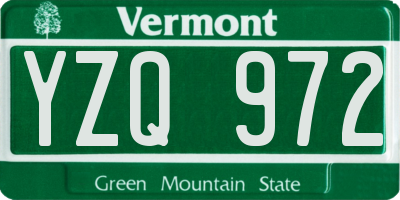 VT license plate YZQ972