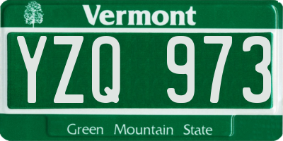 VT license plate YZQ973