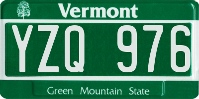 VT license plate YZQ976