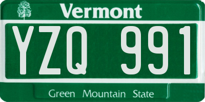 VT license plate YZQ991