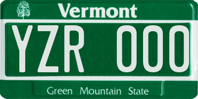 VT license plate YZR000