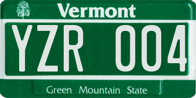 VT license plate YZR004