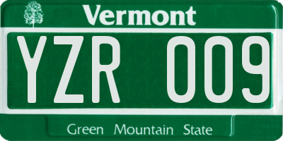 VT license plate YZR009