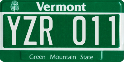 VT license plate YZR011