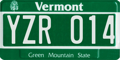 VT license plate YZR014