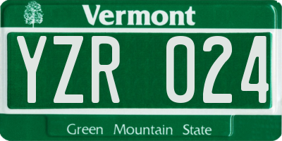VT license plate YZR024