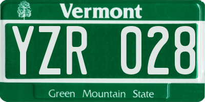 VT license plate YZR028