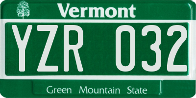 VT license plate YZR032
