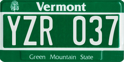 VT license plate YZR037