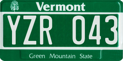 VT license plate YZR043