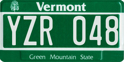 VT license plate YZR048