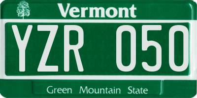 VT license plate YZR050