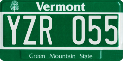 VT license plate YZR055