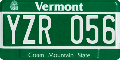 VT license plate YZR056