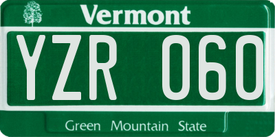 VT license plate YZR060
