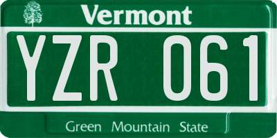 VT license plate YZR061