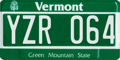 VT license plate YZR064