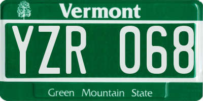 VT license plate YZR068