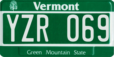 VT license plate YZR069
