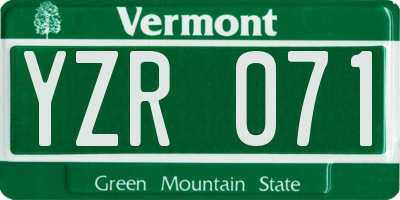 VT license plate YZR071