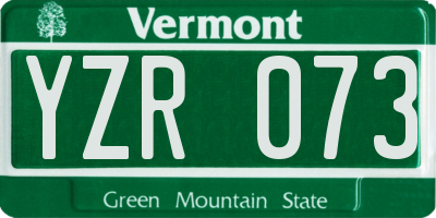 VT license plate YZR073