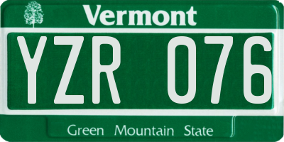 VT license plate YZR076