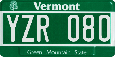 VT license plate YZR080