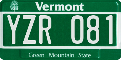 VT license plate YZR081