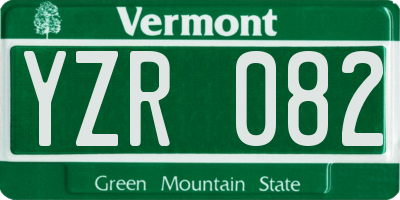 VT license plate YZR082