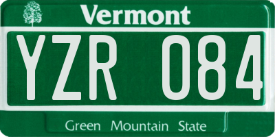 VT license plate YZR084