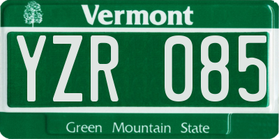VT license plate YZR085