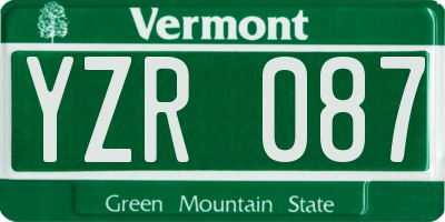 VT license plate YZR087