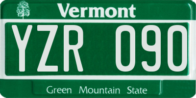 VT license plate YZR090