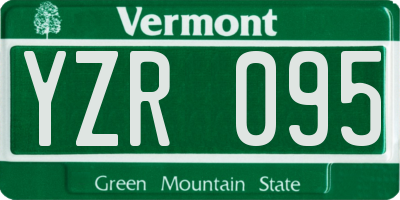 VT license plate YZR095