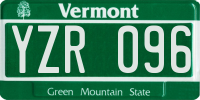VT license plate YZR096