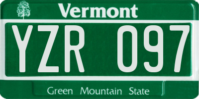 VT license plate YZR097