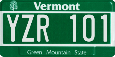 VT license plate YZR101