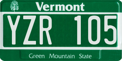 VT license plate YZR105