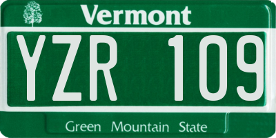 VT license plate YZR109