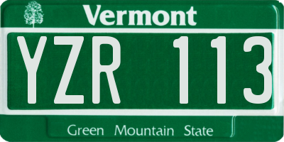 VT license plate YZR113