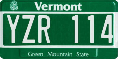 VT license plate YZR114
